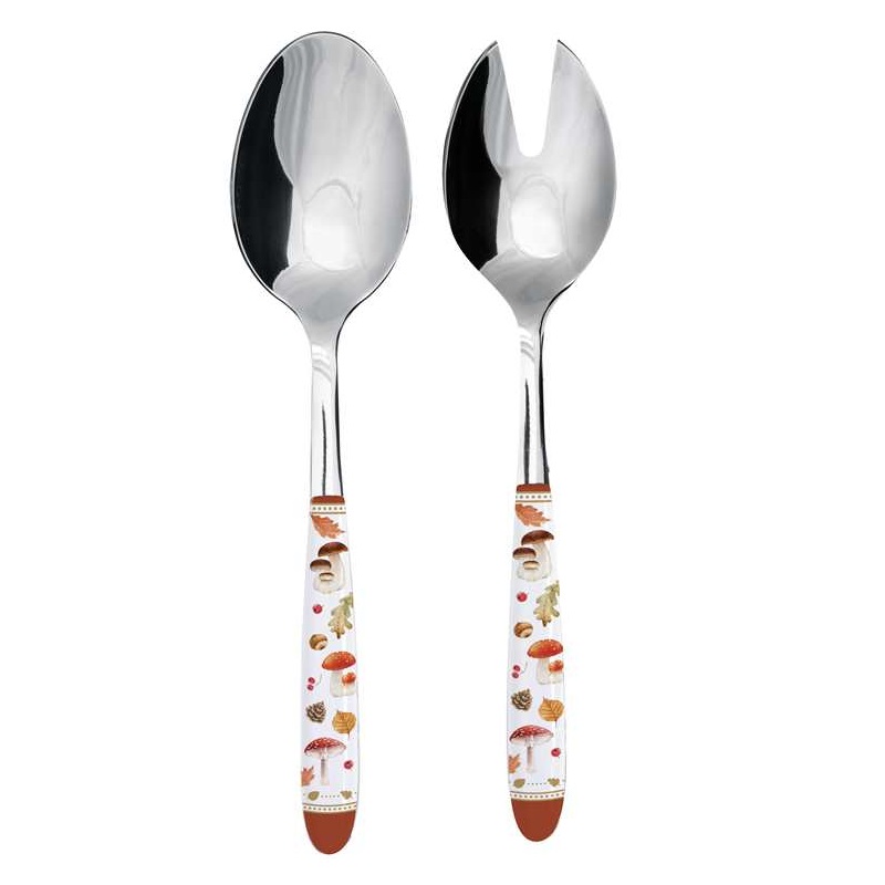 S/S Salad servers with decorated handle