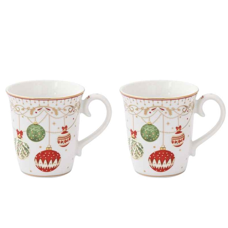 Set 2 porcelain mugs in colour box