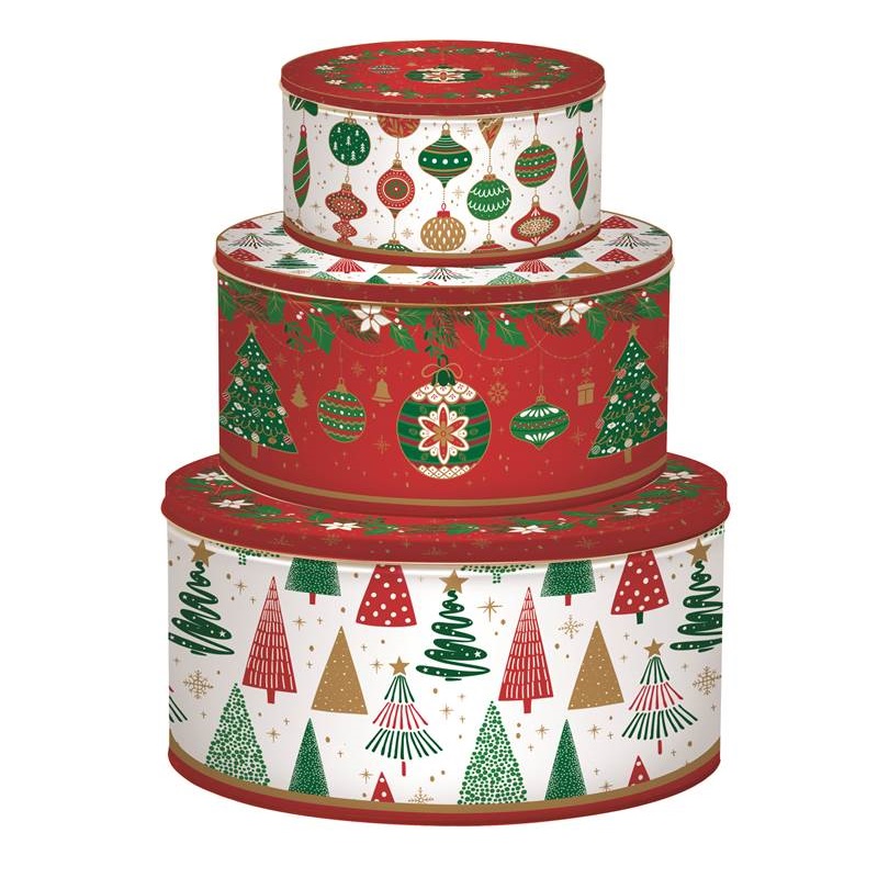 Set 3 nesting tin boxes
