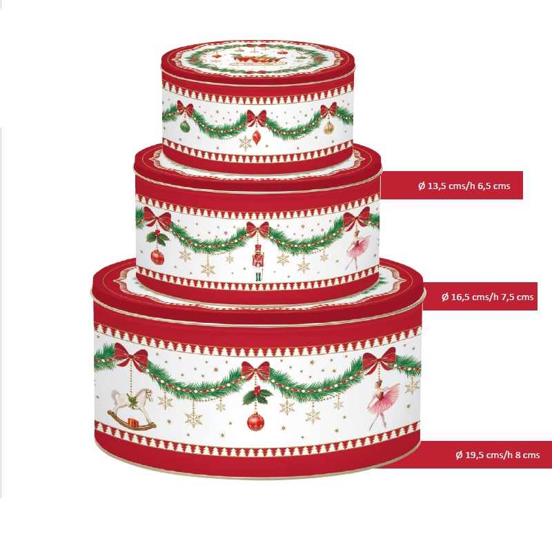 Set 3 nesting tin boxes