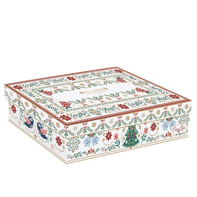 Set 4 porcelain coffee cups & saucers in gift box